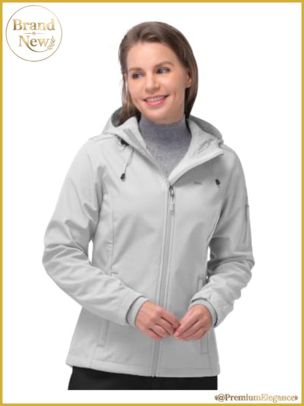Women's Waterproof Fleece Lined Softshell Jacket Hooded Zip Up